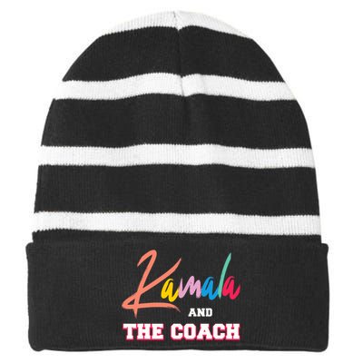 Kamala And The Coach Childless Cat Ladies For Harri Striped Beanie with Solid Band