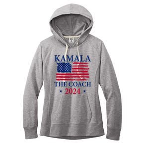 Kamala And The Coach 2024 Kamala Harris Tim Walz Women's Fleece Hoodie