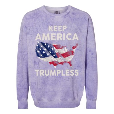 Keep America Trumpless Colorblast Crewneck Sweatshirt