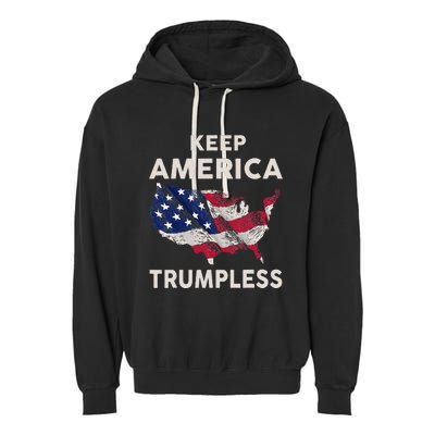 Keep America Trumpless Garment-Dyed Fleece Hoodie