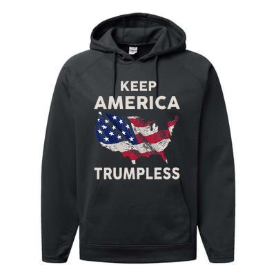 Keep America Trumpless Performance Fleece Hoodie