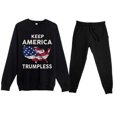 Keep America Trumpless Premium Crewneck Sweatsuit Set