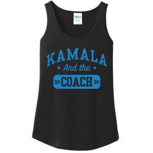 Kamala And The Coach Baseball Font Harris Walz Waltz 2024 Ladies Essential Tank