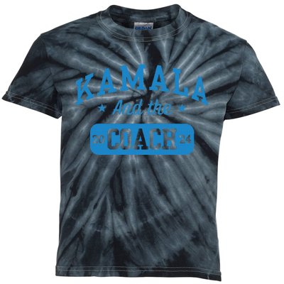 Kamala And The Coach Baseball Font Harris Walz Waltz 2024 Kids Tie-Dye T-Shirt