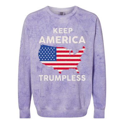 Keep America Trumpless Colorblast Crewneck Sweatshirt