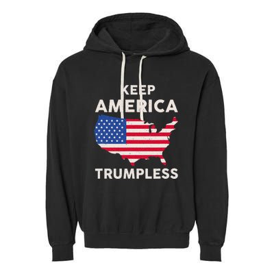 Keep America Trumpless Garment-Dyed Fleece Hoodie