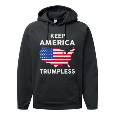 Keep America Trumpless Performance Fleece Hoodie