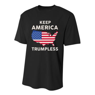 Keep America Trumpless Youth Performance Sprint T-Shirt