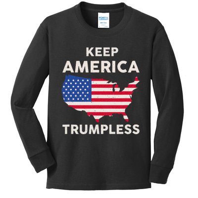 Keep America Trumpless Kids Long Sleeve Shirt