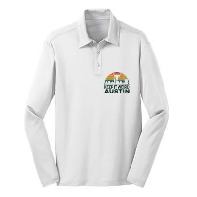 Keep Austin Texas Weird For Austinite Silk Touch Performance Long Sleeve Polo