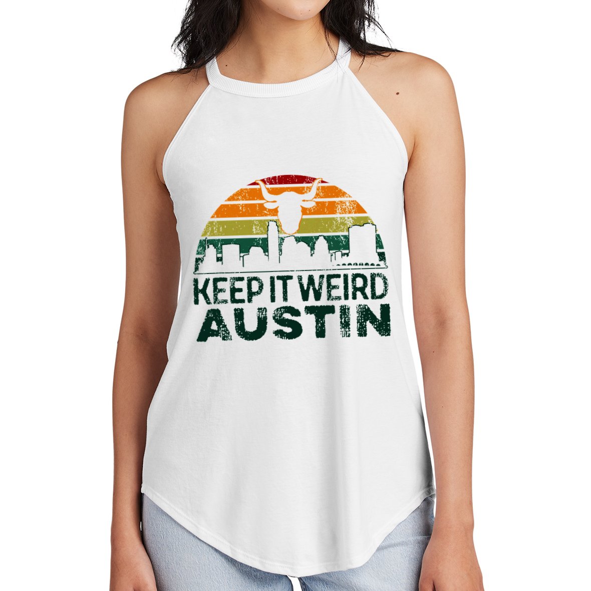 Keep Austin Texas Weird For Austinite Women's Perfect Tri Rocker Tank
