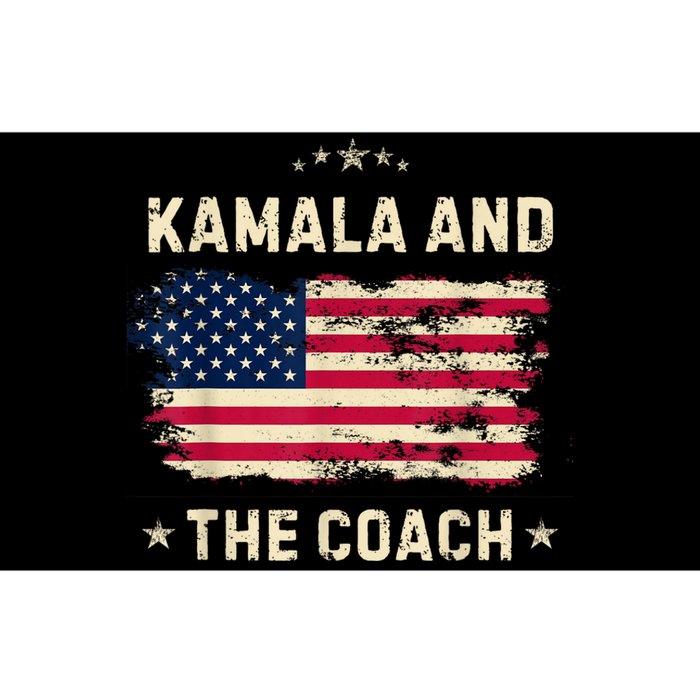 Kamala And The Coach 2024 Harris Walz Waltz Usa Flag Bumper Sticker