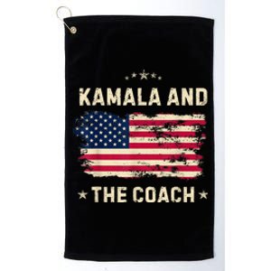 Kamala And The Coach 2024 Harris Walz Waltz Usa Flag Platinum Collection Golf Towel