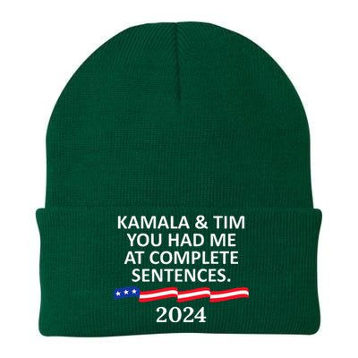 Kamala And Tim You Had Me At Complete Sentences Knit Cap Winter Beanie