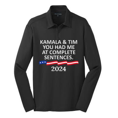 Kamala And Tim You Had Me At Complete Sentences Silk Touch Performance Long Sleeve Polo