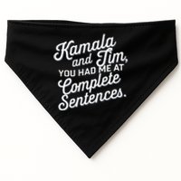 Kamala And Tim You Had Me At Complete Sentences USA-Made Doggie Bandana