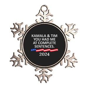 Kamala And Tim You Had Me At Complete Sentences Metallic Star Ornament