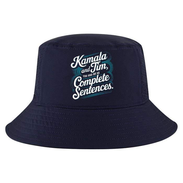 Kamala And Tim You Had Me At Complete Sentences Cool Comfort Performance Bucket Hat