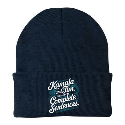 Kamala And Tim You Had Me At Complete Sentences Knit Cap Winter Beanie