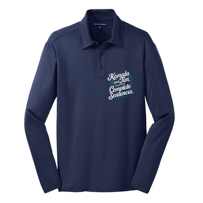 Kamala And Tim You Had Me At Complete Sentences Silk Touch Performance Long Sleeve Polo