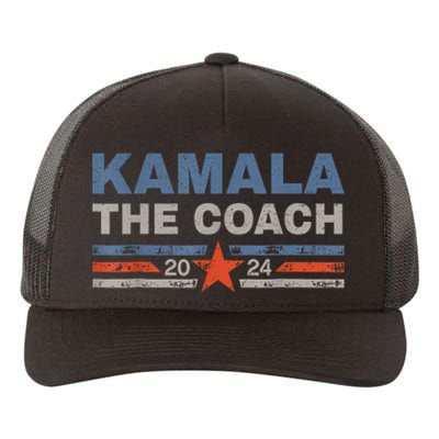 Kamala And The Coach 2024 Election Kamala Harris Tim Waltz Yupoong Adult 5-Panel Trucker Hat