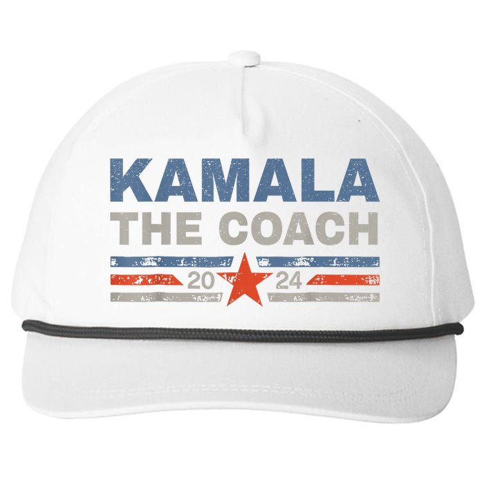 Kamala And The Coach 2024 Election Kamala Harris Tim Waltz Snapback Five-Panel Rope Hat