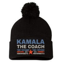 Kamala And The Coach 2024 Election Kamala Harris Tim Waltz Pom Pom 12in Knit Beanie