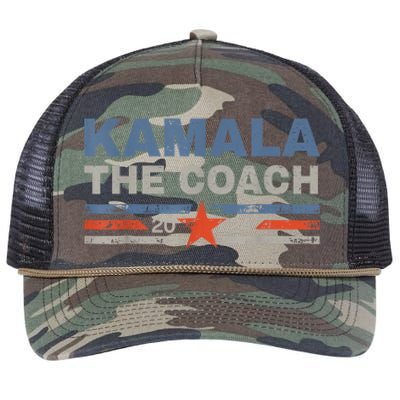 Kamala And The Coach 2024 Election Kamala Harris Tim Waltz Retro Rope Trucker Hat Cap