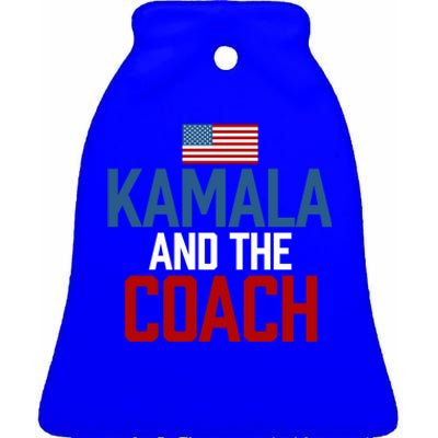 Kamala And The Coach Gift Ceramic Bell Ornament