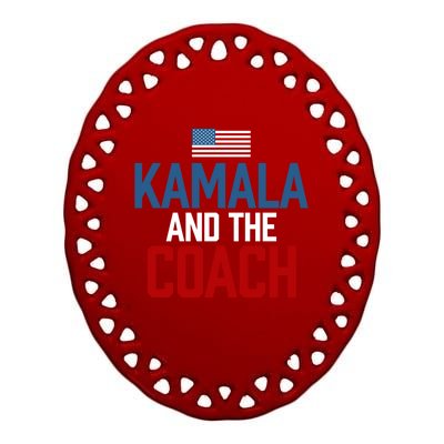 Kamala And The Coach Gift Ceramic Oval Ornament