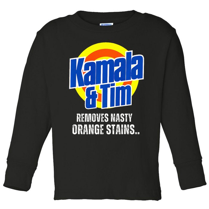 Kamala And Tim Removes Nasty Orange Stains Premium Toddler Long Sleeve Shirt