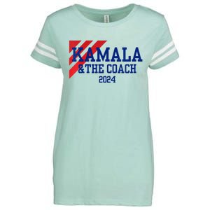 Kamala And The Coach 2024 Kamala Harris Tim Walz Enza Ladies Jersey Football T-Shirt