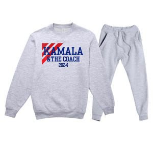 Kamala And The Coach 2024 Kamala Harris Tim Walz Premium Crewneck Sweatsuit Set