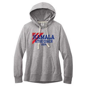 Kamala And The Coach 2024 Kamala Harris Tim Walz Women's Fleece Hoodie