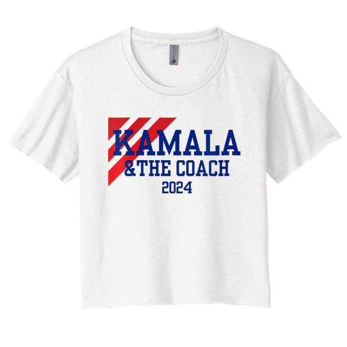 Kamala And The Coach 2024 Kamala Harris Tim Walz Women's Crop Top Tee