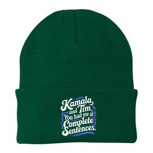 Kamala And Tim You Had Me At Complete Sentences Knit Cap Winter Beanie