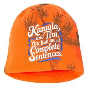 Kamala And Tim You Had Me At Complete Sentences Kati - Camo Knit Beanie