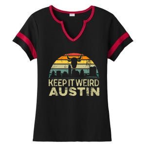 Keep Austin Texas Weird For Austinite Ladies Halftime Notch Neck Tee