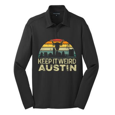 Keep Austin Texas Weird For Austinite Silk Touch Performance Long Sleeve Polo