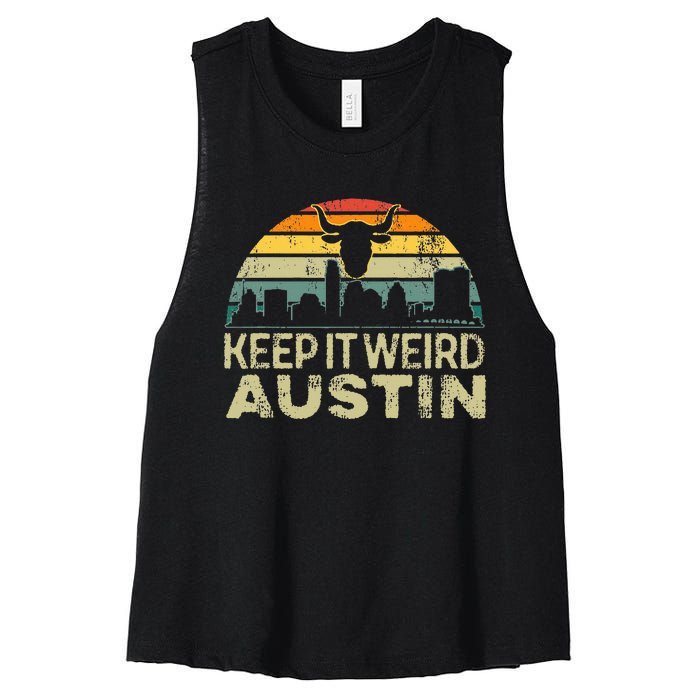 Keep Austin Texas Weird For Austinite Women's Racerback Cropped Tank