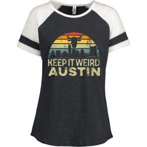 Keep Austin Texas Weird For Austinite Enza Ladies Jersey Colorblock Tee