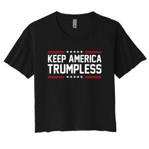 Keep America Trumpless Shirt Anti Politicals Anti Biden T Shirt, Make America Trumpless, Anti Trump TShirt, Anti Republican T Shirts Gifts For Democrats Women's Crop Top Tee