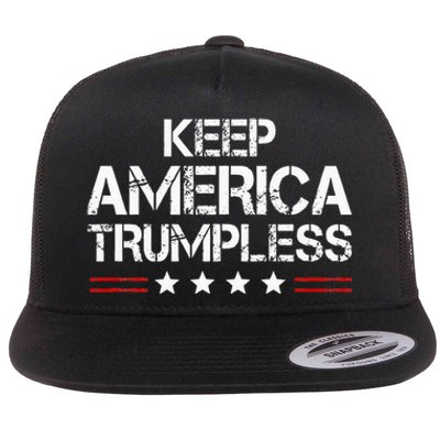 Keep America Trumpless Funny Anti Trump Flat Bill Trucker Hat