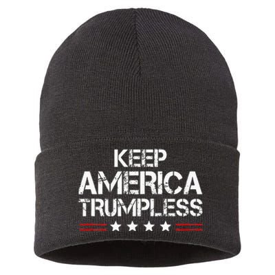 Keep America Trumpless Funny Anti Trump Sustainable Knit Beanie