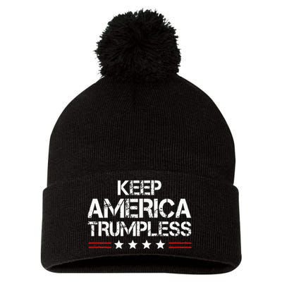 Keep America Trumpless Funny Anti Trump Pom Pom 12in Knit Beanie