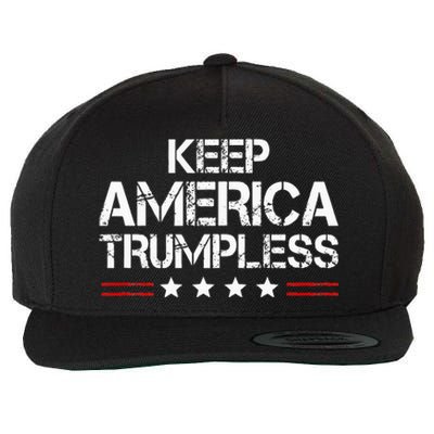 Keep America Trumpless Funny Anti Trump Wool Snapback Cap