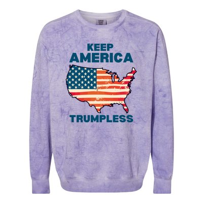 Keep America Trumpless Colorblast Crewneck Sweatshirt