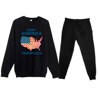 Keep America Trumpless Premium Crewneck Sweatsuit Set