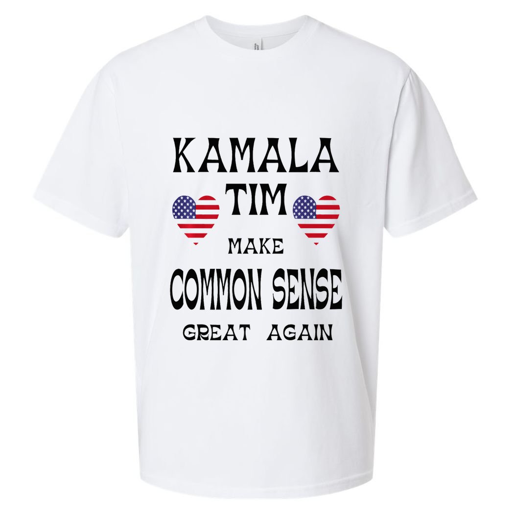 Kamala And Tim Make Common Sense Great Again Premium Sueded Cloud Jersey T-Shirt