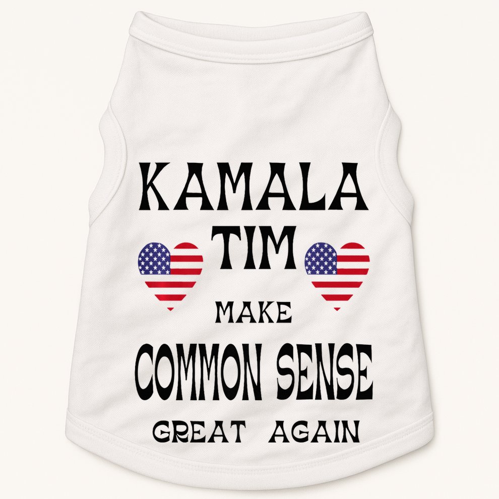 Kamala And Tim Make Common Sense Great Again Premium Doggie Tank
